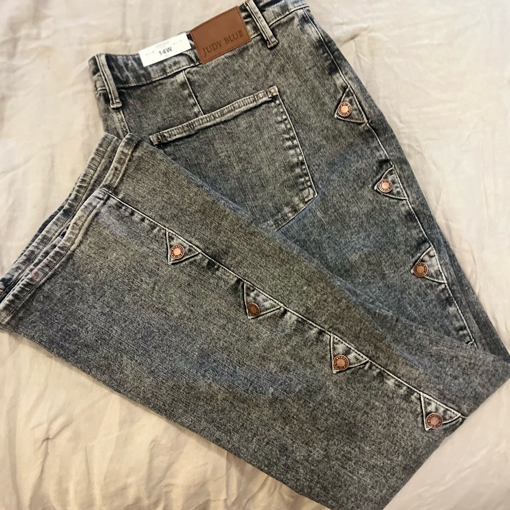 NWT Judy Blue High Waist Western Side Seam & Coin Pocket Bootcut Denim Jeans - Picture 12 of 16